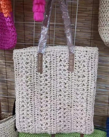 Patrwm Crochet Merched Bag Ysgwydd Hollow Wedi'i Wneud â Llaw