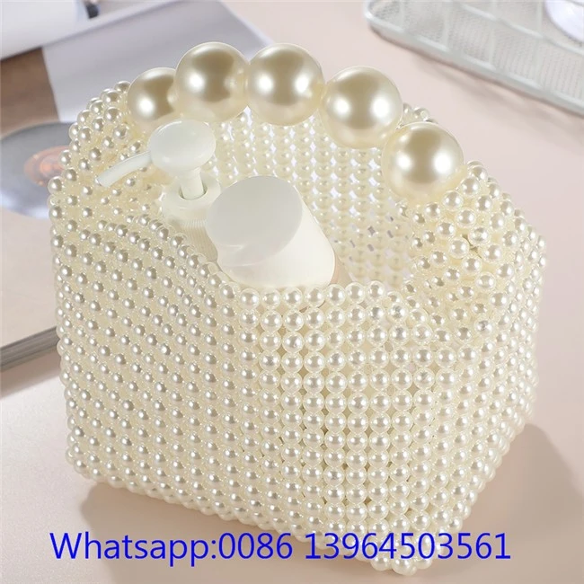 Bag Clutch Pearl wedi'i wneud â llaw