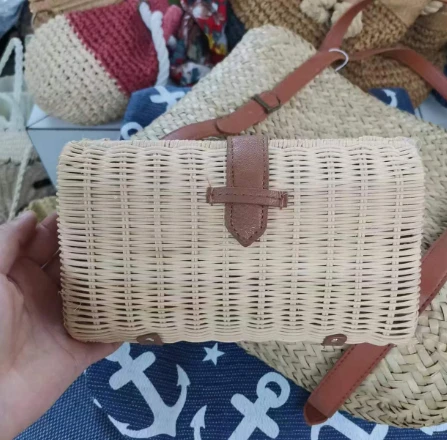 Bag Noson Rattan Bach wedi'i Wehyddu â Llaw