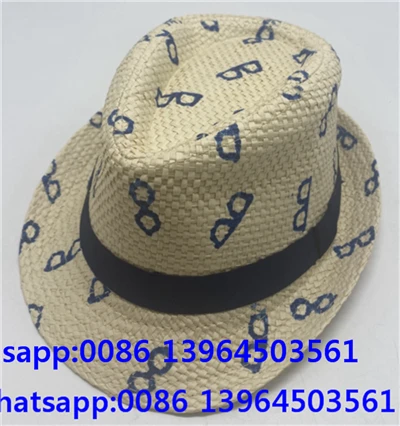 Het Fedora Gwellt Gyda Phatrwm Argraffu