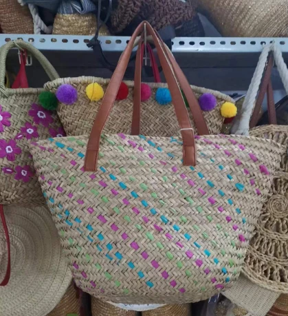 Bag gwellt gwehyddu gwyliau naturiol
