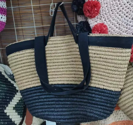Tâp cotwm du bag traeth menywod mawr