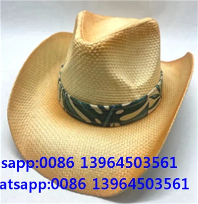 Dynion Rhuban Gorllewinol Cowboi Gwellt Pysgotwr Het Haul Dyn