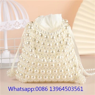 Bag llaw Pearl Faux ar gyfer Merched