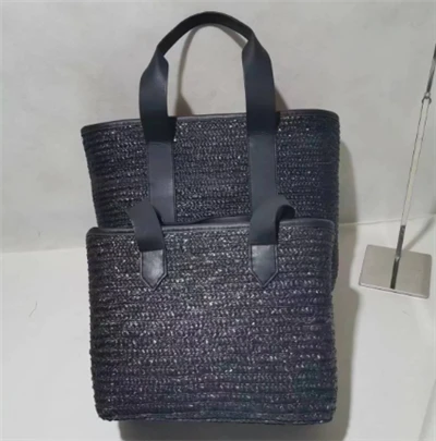 Bag Merched Gwehyddu Du Gwenith Un Set