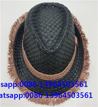 Het tassel fedora du wedi'i wehyddu â llaw