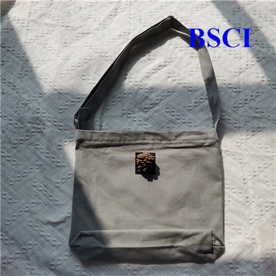 Bag ysgwydd cynfas gyda zipper