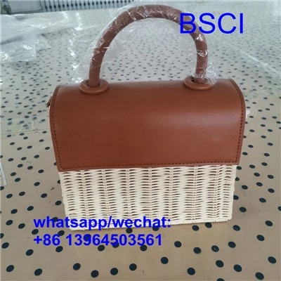 Siopwr Bag Gwellt Gwehyddu Chic