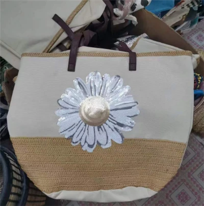Bag Traeth Mawr Gyda Sequin Embroidey